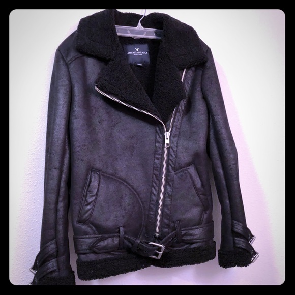 American Eagle Black Moto Jacket XS - Picture 2 of 7
